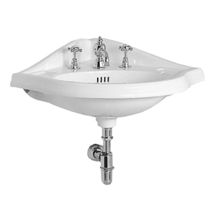 Corner Wall Mount Basin W/ Widespread Hole Faucet Drilling,Oval Bowl,B